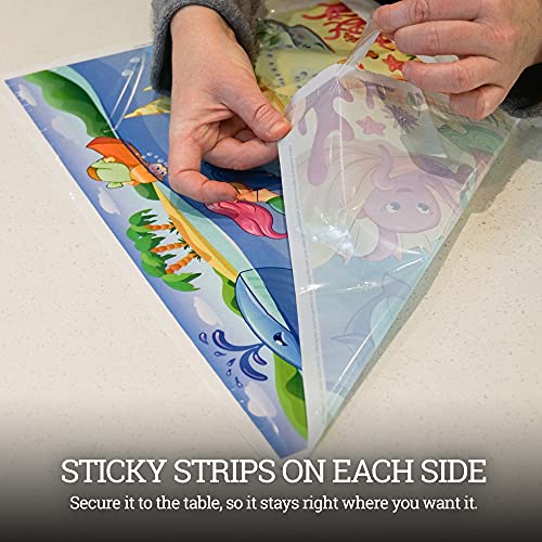 Klean Kids Mermaid Disposable Placemats for Toddlers and Baby (40 Pack