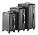VonHaus 3-Piece Luggage Set made from ABS - Large, Medium and Carry On Suitcase with Wheels, Lock and Telescopic Handle