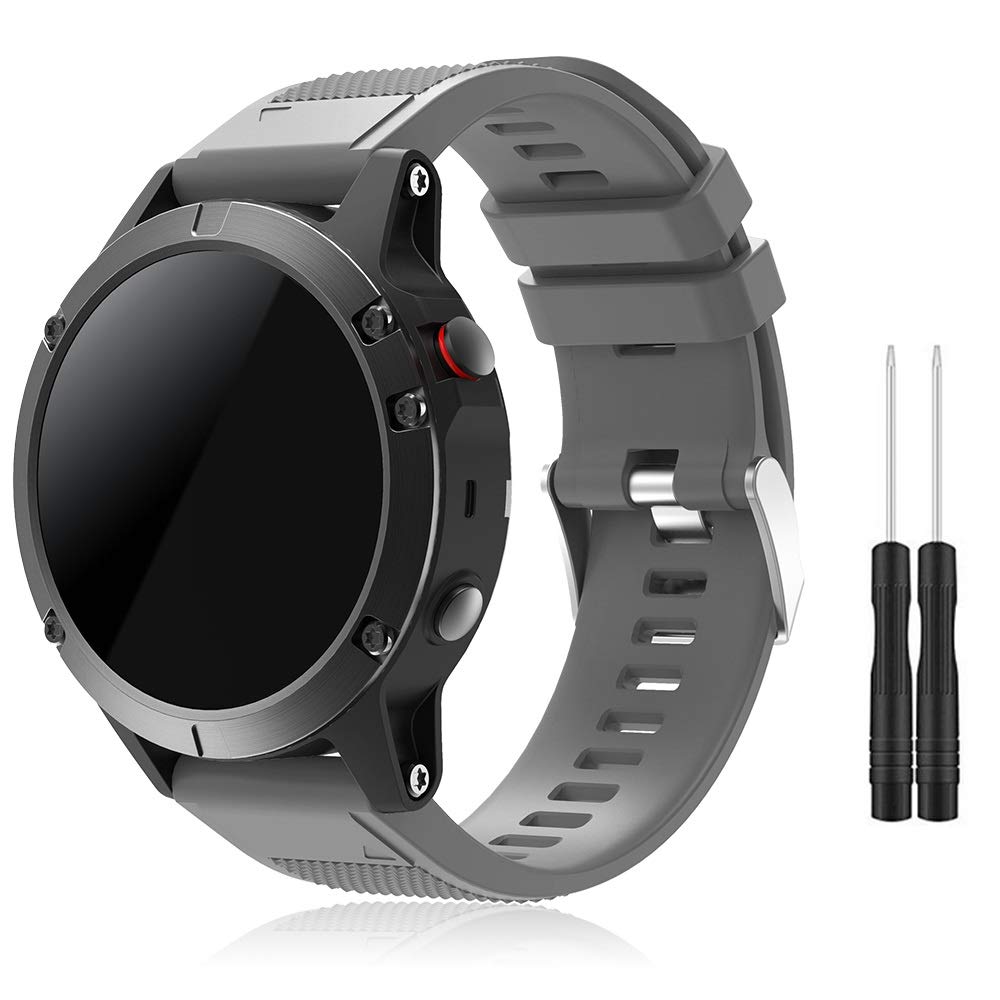 TOPsic Fenix 5/Fenix 5 Plus Band, 22mm Watch Band Silicone Replacement Band for Fenix 5/5 Plus/Fenix 6/6 Pro/Fenix 7/Fenix 7 Solar/Approach S60/Quatix 5/Forerunner 935/945/Instinct — image 1