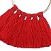 Elogoog Clearance Large Hoop Earrings Gold Fashion Jewelry Women Girl Long Tassel Earrings (Red)