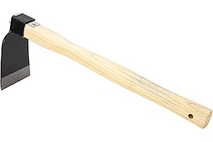 Hand Hoe Garden Tool with Ergonomic Wooden Handle, Carbon Steel Lightweight Weeding Hand Hoe, for Home Gardening and Beach Ac