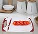 CHEF GRIDS Durable Plastic Cutting Board Set, Chopping Board Thick Plastic, for Vegetable Meat or Cheese with Non-Slip Feet and Handles with Juice Groove (Red)