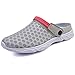 QANSI Classic Anti-Slip Outdoor Walking Slippers Casual Garden Clogs Shoes for Women Light Grey 8.5 M US
