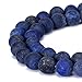 BRCbeads Lapis Lazuli Natural Gemstone Loose Beads 8mm Matte Round Crystal Energy Stone Healing Power for Jewelry Making- Blue