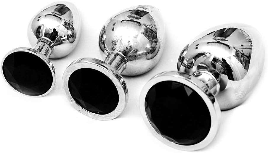 Qisuw 3 Pcs Round Shaped Amal Plug with Jewelry Base - Buttt Beauty Tool for Women Men Gasy Cosplay