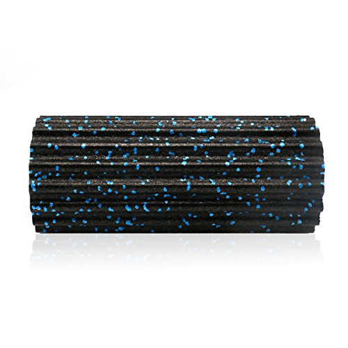 9horn High-Density Foam Roller Extra Firm With Ripples for Deep-Tissue Massage Blue Speckled