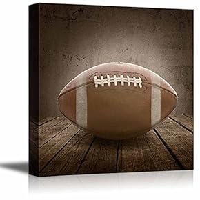 Touchdown! Football Rustic Square Sport Panel - Celebrating American Sports Traditions - Canvas Art Home Art - 12x12 inches