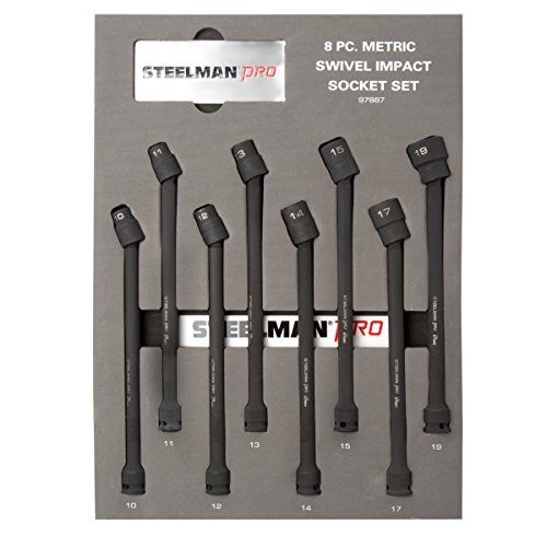 Steelman Pro 97887 8 Pieces 3/8" Drive x 9" Long BallJoint Impact