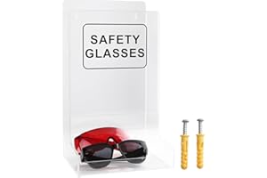 Healthible Acrylic Safety Glasses Dispenser, Holder for Industrial, Dental, Lab Setting Clear Stand or Wall Organizer, Visitor Safety Glasses Holder for Disposable Goggle Storage Glove