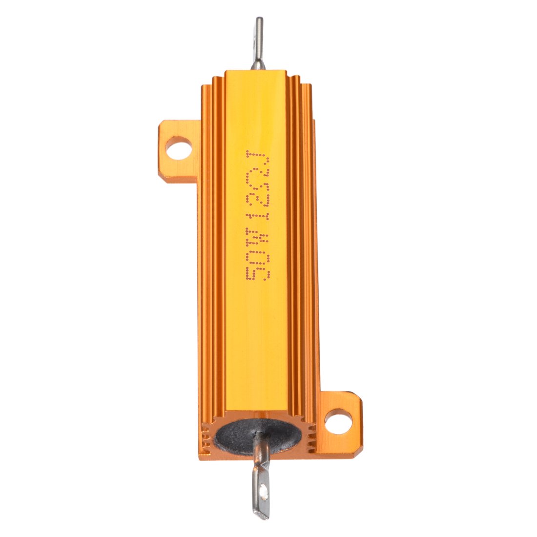 sourcing map 50W 12 Ohm 5% Aluminum Housing Resistor Screw Tap Chassis Mounted Aluminum Case Wirewound Resistor Load Resistors Gold Tone 2pcs - Image 3
