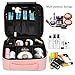 NiceEbag Travel Makeup Bag Portable Makeup Train Case for Women Cosmetic Case Storage Organizer with Adjustable Dividers for Cosmetics Make Up Tools Toiletry Jewelry Digital accessories,New Rose Gold