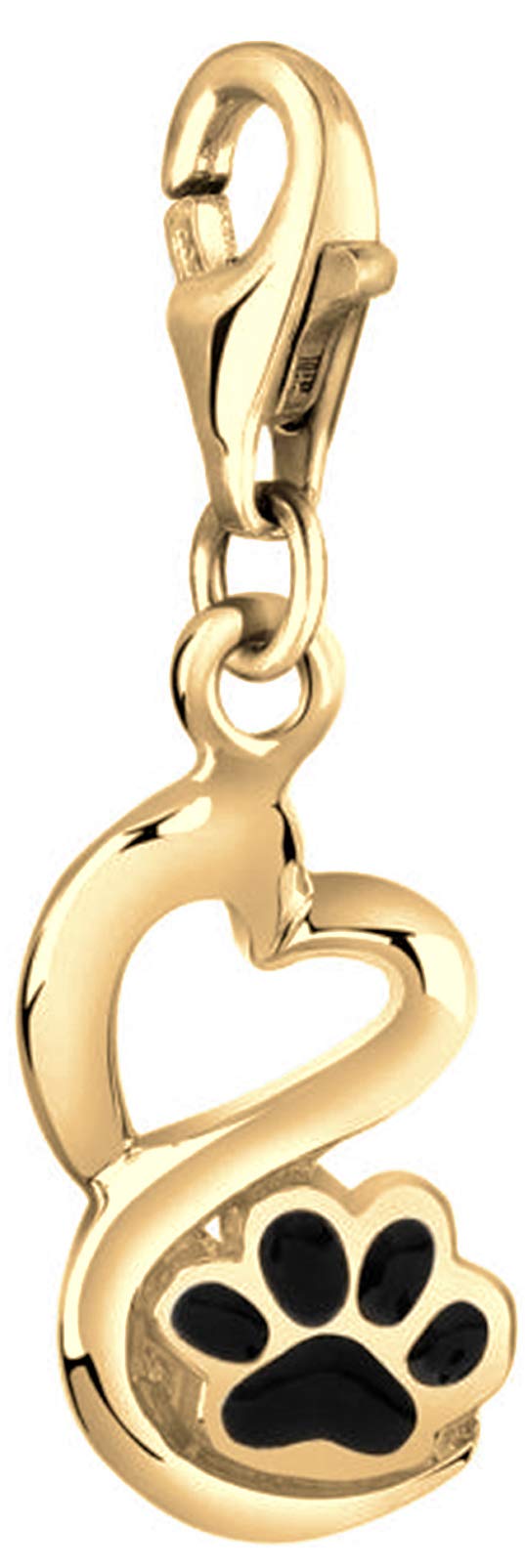 Nenalina Paws Carabiner Charm Pendant for Charm Bracelet 925 Sterling Silver