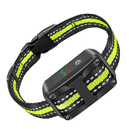 ACGEARY Dog Bark Collar, 5 Adjustable Sensitivity and Intensity Levels-Dual Anti-Barking Modes-Rechargeable/Rainproof/Reflective -No Barking Control Dog Shock Collar for Small Medium Large Dog