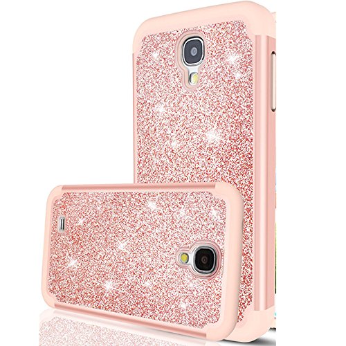 Spritech Galaxy Mega 6.3 Glitter Case, Bling Cute Girls Women [2 in 1 PC Silicone Leather] Heavy Duty Protective Phone Case for Galaxy GT-I9200 I9205 i527 Mega 6.3