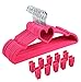 Finnhomy Love Heavy Duty 30 Pack Clothes Hangers with 10 Sturdy Multiple Use Finger Clips, Durable Slim-Line Velvet Hangers,Heart Shaped, Adult Size,Pink