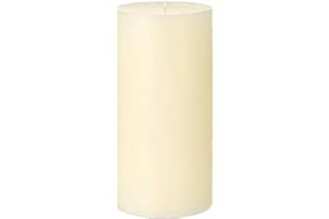 Mister Candle Dripless Vanilla Scented Ivory Pillar Candle, Hand Made Vanilla Pillar Candles with Essential Oils for Home Decor, Premium Wax, 120 Hr Burn Time