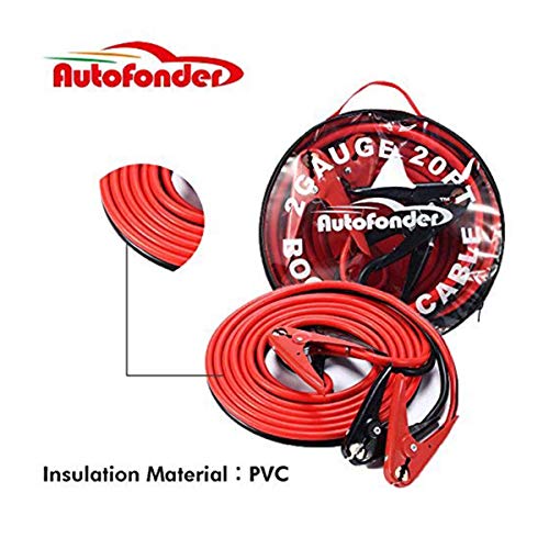 Autofonder Booster Cable Booster Jumper Cables in Carry Bag Jumper Battery Cables (2 Gauge)
