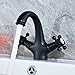 Rozin Deck Mounted Bathroom Basin Faucet 2 Knobs Single Hole Vanity Sink Mixer Tap Oil Rubbed Bronze