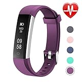Letsfit Fitness Tracker with Heart Rate Monitor, Slim Activity Tracker Watch Pedometer Watch, Sleep Monitor, Step Counter, Calorie Counter, Waterproof Smart Band for Kids Women and Men (Purple)