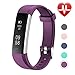 Letsfit Fitness Tracker with Heart Rate Monitor, Slim Activity Tracker Watch Pedometer Watch, Sleep Monitor, Step Counter, Calorie Counter, Waterproof Smart Band for Kids Women and Men (Purple)