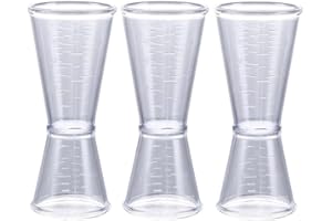 3PCS Plastic Double Head Jigger Cocktail Drink Measure Cup for Bar Tending Party Kitchen 40ml/20ml