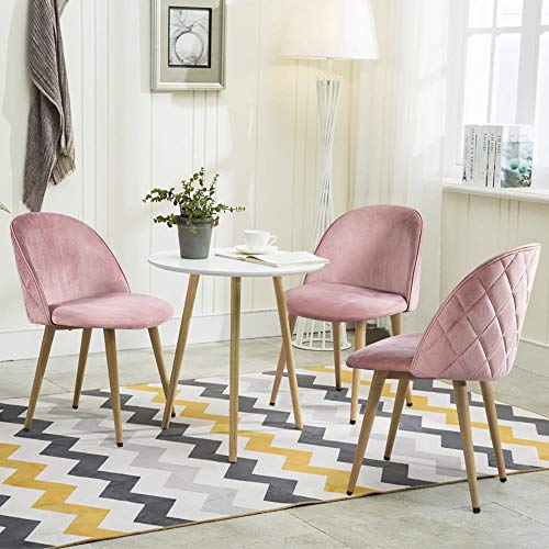 Yaheetech Velvet Dining Chairs Pink Dining Chairs Set of