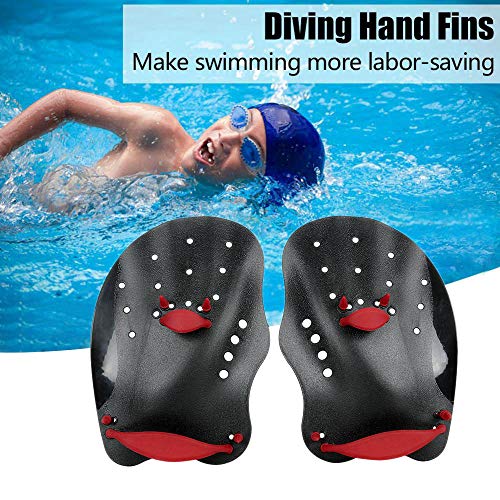 traderplus Swim Training Hand Paddles for Men Women Children (Black, Small for Youth and Smaller Hand)