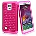 Galaxy Note 4 Case, Style4U Galaxy Note 4 Studded Rhinestone Crystal Bling Hybrid Armor Case Cover for Samsung Galaxy Note 4 with 1 HD Screen Protector and 1 Stylus [Hot Pink/Hot Pink]