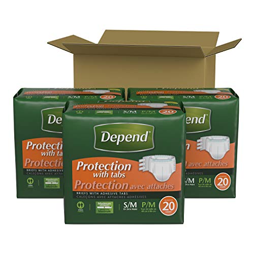 Depend Incontinence Protection with Tabs, Unisex, Small/Medium (1934