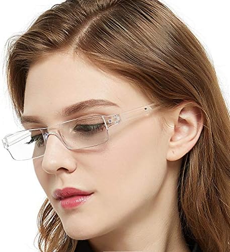 OCCI CHIARI Titanium Reader Men Women Lightweight Rectangular Rimless Hingeless Reading Glasses 1 1.5 2 2.5 3 3.5(350)