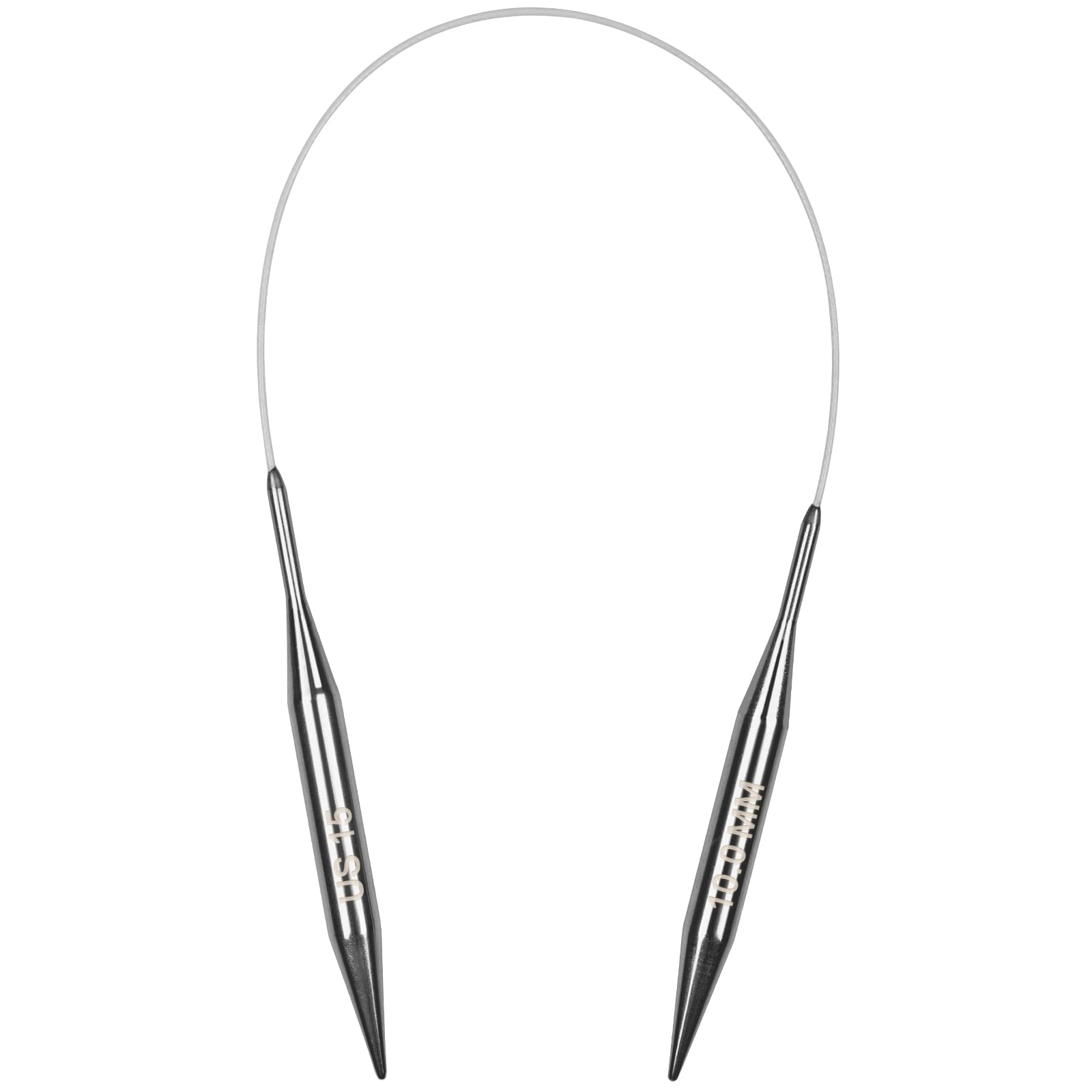 Aelike 10mm Circular Knitting Needles - 40cm Short Round Needles with Flexible Cable, Metal Circular Needles for Hats & Small Projects, Size US 15