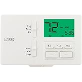 Lux Pro All in One Non Programmable/Programmable Thermostat; 7 and 5/2 Day Settings for Digital Energy Saving; Multi Stage He