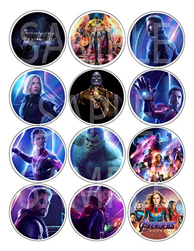 Avengers Endgame Stickers, Large 2.5" Round Circle Stickers to Place onto Party Favor Bags, Cards, Boxes or Containers -12 pcs Marvel Comics Anti-Hero Eddie Brock