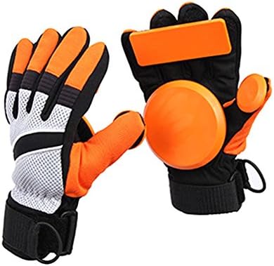Star SFC Longboard Gloves Slide Gloves Land Adult Freeride Grip Slid Skateboard Gloves with Slide Pucks(Orange + Orange Slide Pucks,XL)