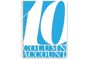 BookFactory 10 Column Ledger Book/Account Book/Accounting Ledger/Notebook Ten Columns Columnar Accountant Book Format - 100 Pages, 8.5'' x 11'', Wire-O (Made in USA)