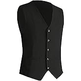 BEAUDRM Men's Suit Vest Business Formal Dress Vests Sleeveless Casual Wedding Tuxedo Party Waistcoat