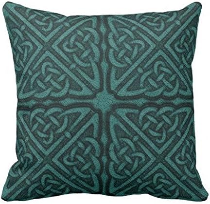 Decorative Square Pillow Covers Cushion Cover Teal Large Celtic Square Throw Pillow Case 22X22 Inches