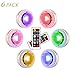LEASTYLE Wireless LED Puck Lights with Remote Control 6 Pack, LED Under Cabinet Lighting,Puck Lights Battery Operated, Closet Light, Under Counter Lighting, Stick On Lights