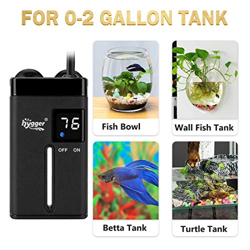 hygger Mini Betta Fish Heater for Small Fish Bowl 25W Aquarium Heater with LED Digital Display 2