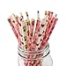 IPALMAY Fruit Patterned Drinking Paper Straws, Disposable Biodegradable, 7.75 Inches, Pack of 100