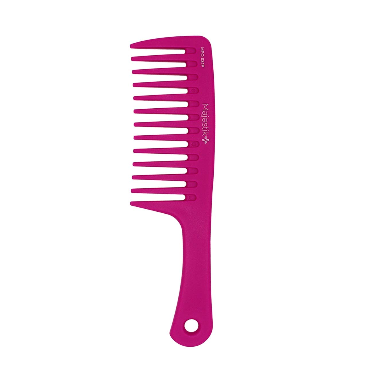 Wide Tooth Comb- Coconut Oil Infused Handgrip Handle Comb, Glide Through Smooth Hair Comb for Long, Curly, Wet & Dry Hair in Hot Pink