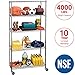 Seville Classics UltraDurable Commercial-Grade 5-Tier Steel Wire Shelving with Wheels, 36" W x 18" D x 72" H (75" H with wheels) primary