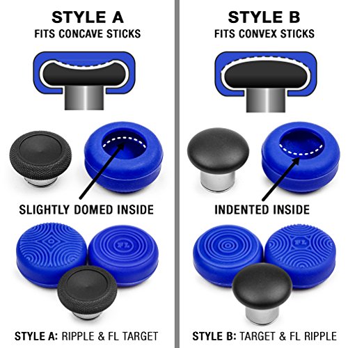 Foamy Lizard ElitePro Grip Studded Skin Set for Xbox One Elite Controller Sweat Free Silicone Skin w/Raised Anti-Slip Studs Plus Set of 8 QSX-Elite Thumb Grips (Skin + QSX-E Grips, Blue) - Thumbnail 4