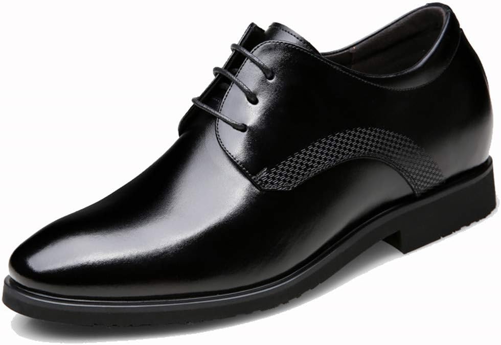 Mens Wedding Shoes Work Shoes Korean Business Shoes Leather Non-Slip Sole Height Increase Lifting Heel for Men
