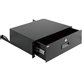 Tecmojo 3U Rack Drawer,Rack Mount Drawer for 19in Network Equipment/Server/AV Rack or Cabinet Enclosure,Sliding and Lockable Server Rack Drawer - Load-Bearing 44lb (20kg),with Cable Management Holes