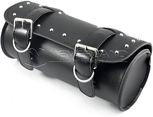 Noviame(TM) Black Motorcycle Saddle Bags Leather Motorbike Side Tool Tail Bag Luggage Borsello Moto for Harley Universal D10