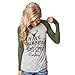 GBSELL Women Casual Deer Letter Cotton Long Sleeve Shirt Tops