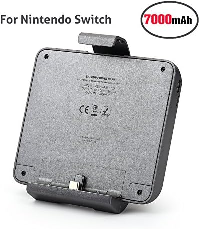 Nintendo Switch Battery Case, Chinsion Nintendo Switch Battery Pack 7000mAh Extended Nintendo Switch Battery (Partial Cover)