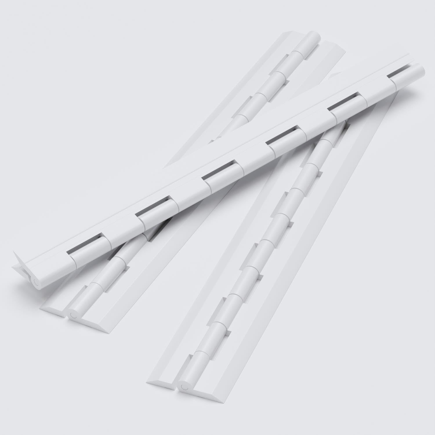 3 x Acrylic Hinge 300mm White, Continous Acrylic Piano Hinges,