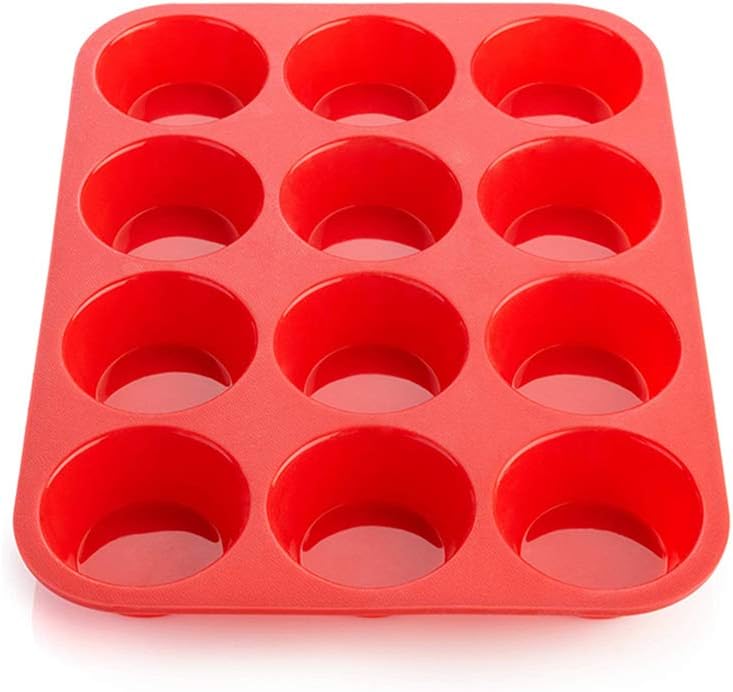 Silicone Muffin Pan Food Grade Baking Molds BPA Free Non-stick for Baking Christmas Cake